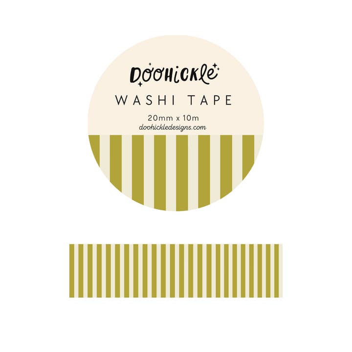 Moss Green Stripe Washi Tape for wholesale by Doohickle Designs