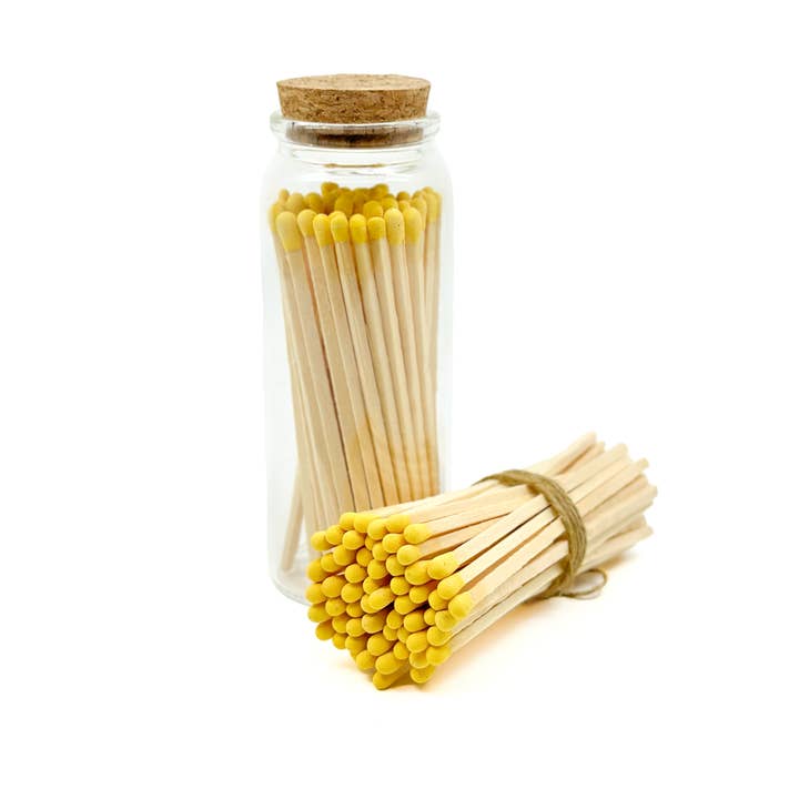 Chandler Studio - Wholesale Lucifers - Gele veiligheidslucifers in pot - glazen fles van 4 cm