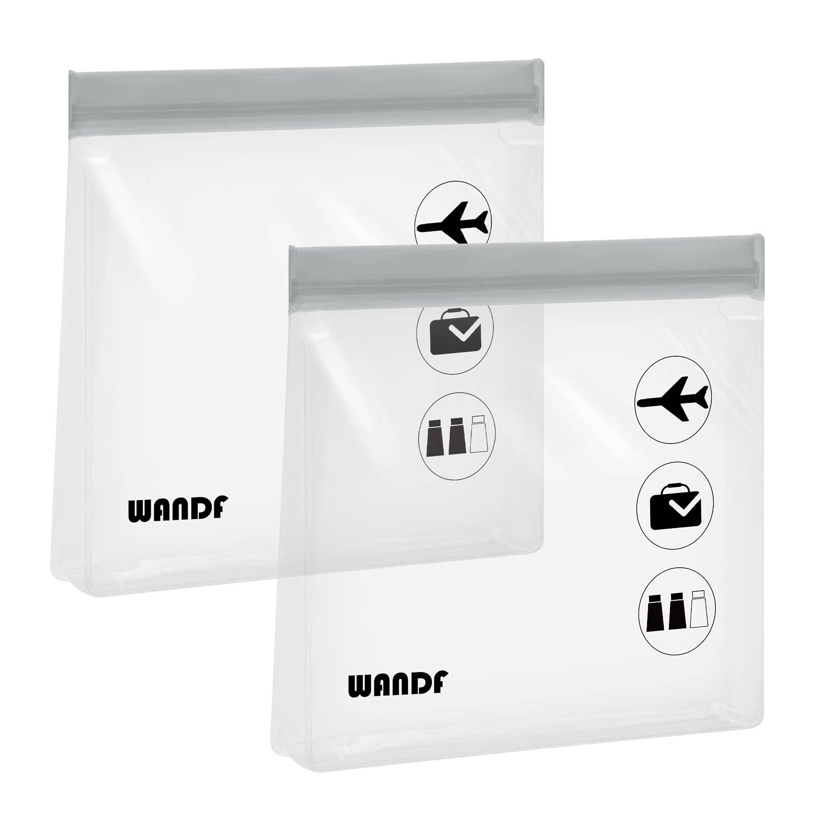 wandf - Vente Trousse de toilette – unisexe - Trousse de toilette de voyage 3-1-1 transparente WANDF approuvée par la TSA14