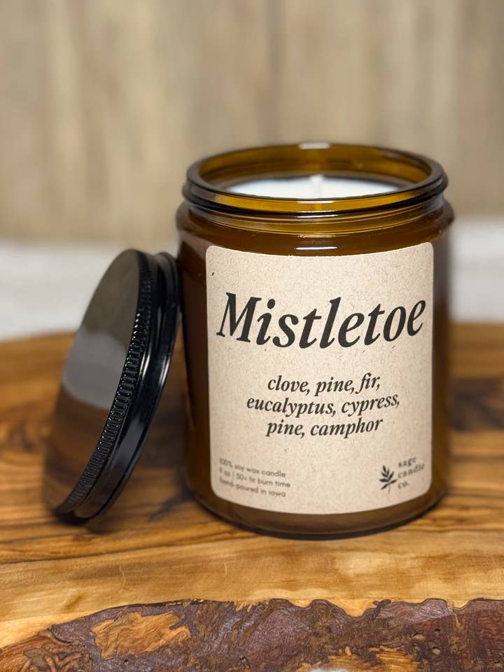 Mistletoe - 100% Soy Wax Christmas Candle for wholesale by Sage Candle Co.