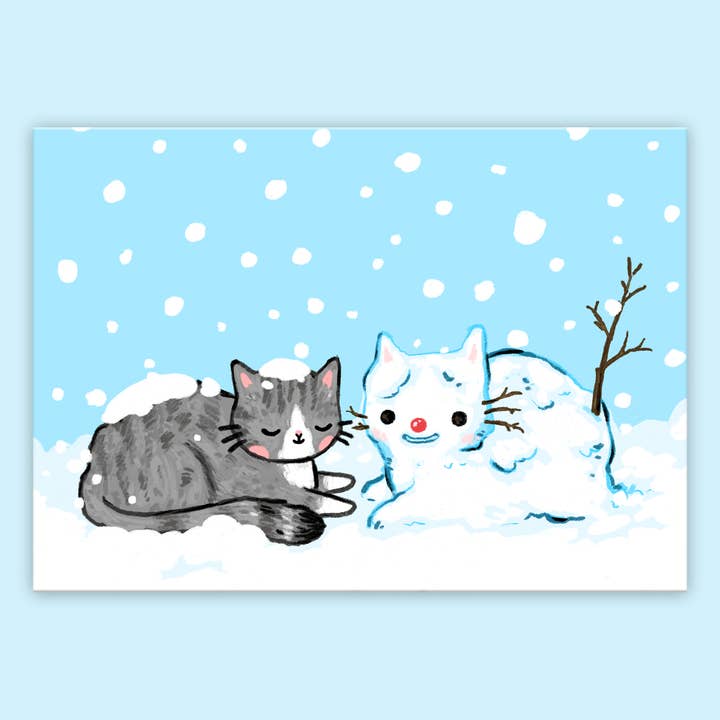 Snow Cat Postcard for wholesale by PONY PEOPLE