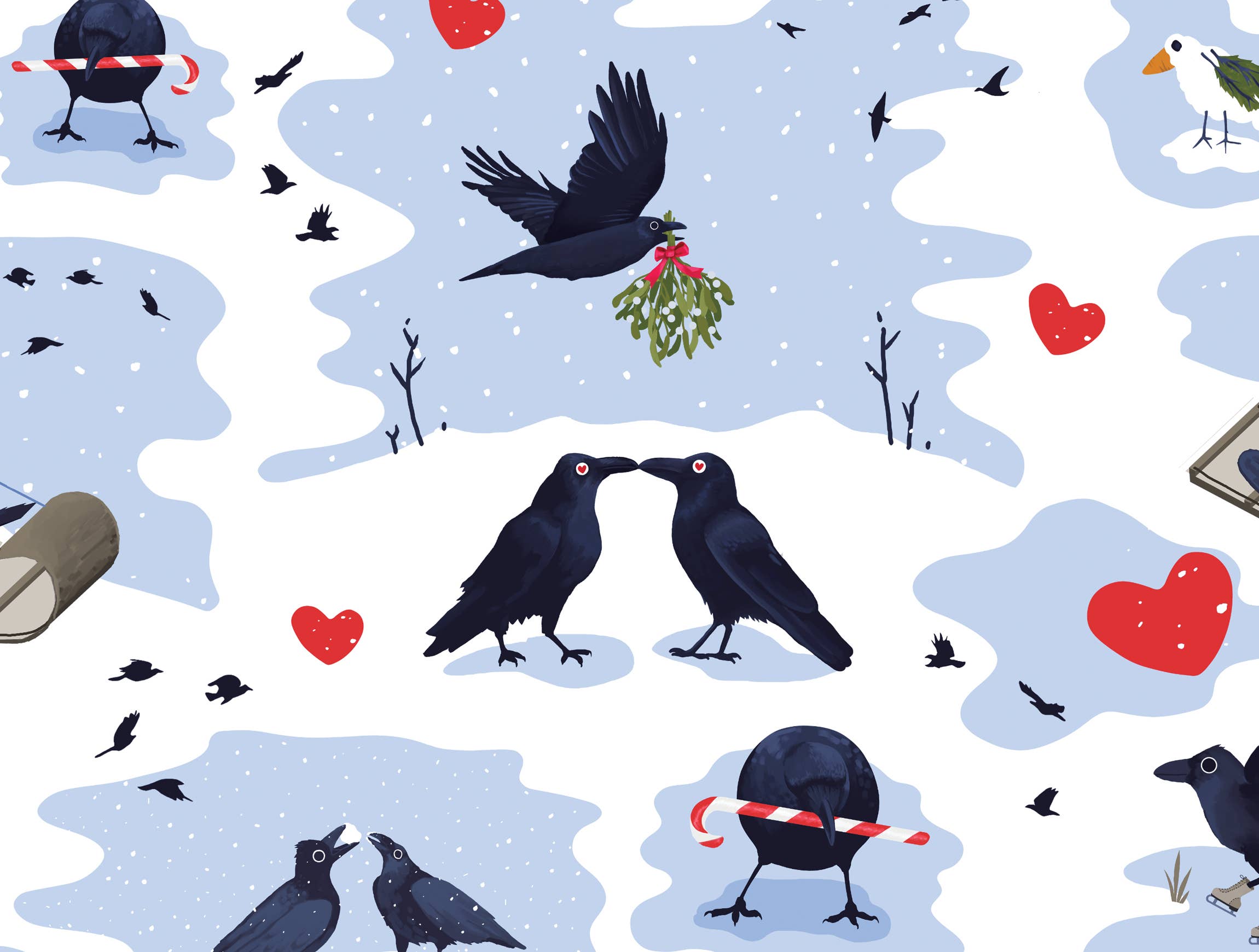 BoyPilot Goods - Wholesale Flat Wrap - Crow Christmas Wrapping Paper - Corvid Flat Pack Gift Wrap4