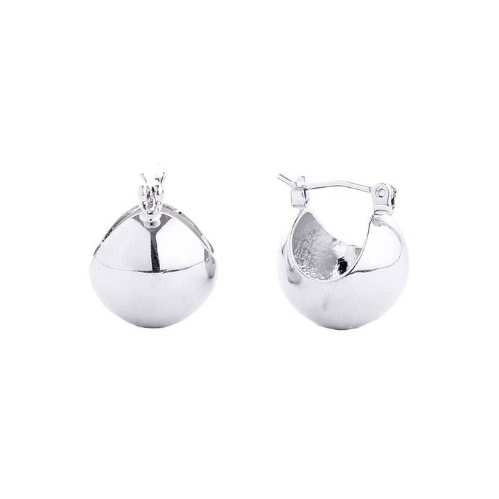 Boucles d'oreilles Hoop en or blanc pour femme pour la vente par PinktownUSA
