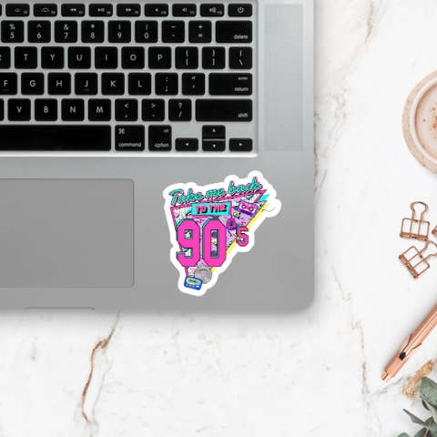 Sticker « Remonte-moi dans les années 90 » pour la vente par Love Ever After Design