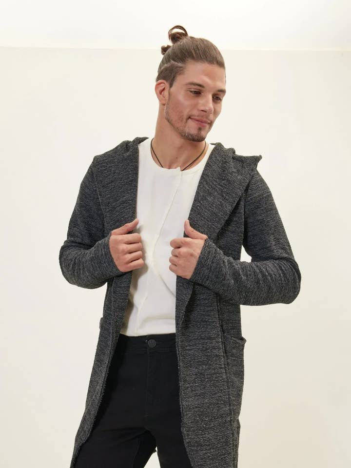 Jk Stealth vest met capuchon voor heren - antraciet zwart voor wholesale door Ron Tomson