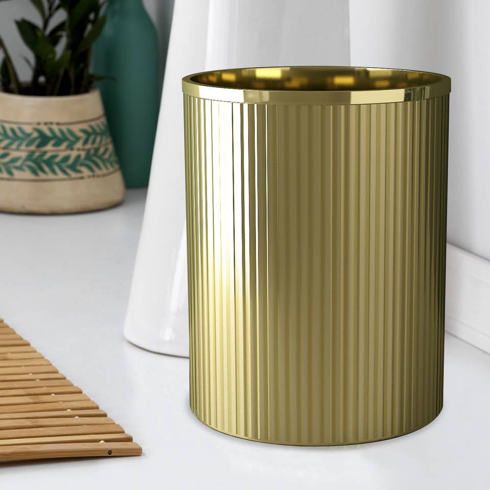 nu steel – wholesale Papperskorg/papperskorg – Kaiwah papperskorg i guldbelagd stål2