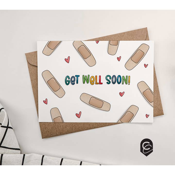 Get Well Bandaid-kaart voor wholesale door Curiously Cursive