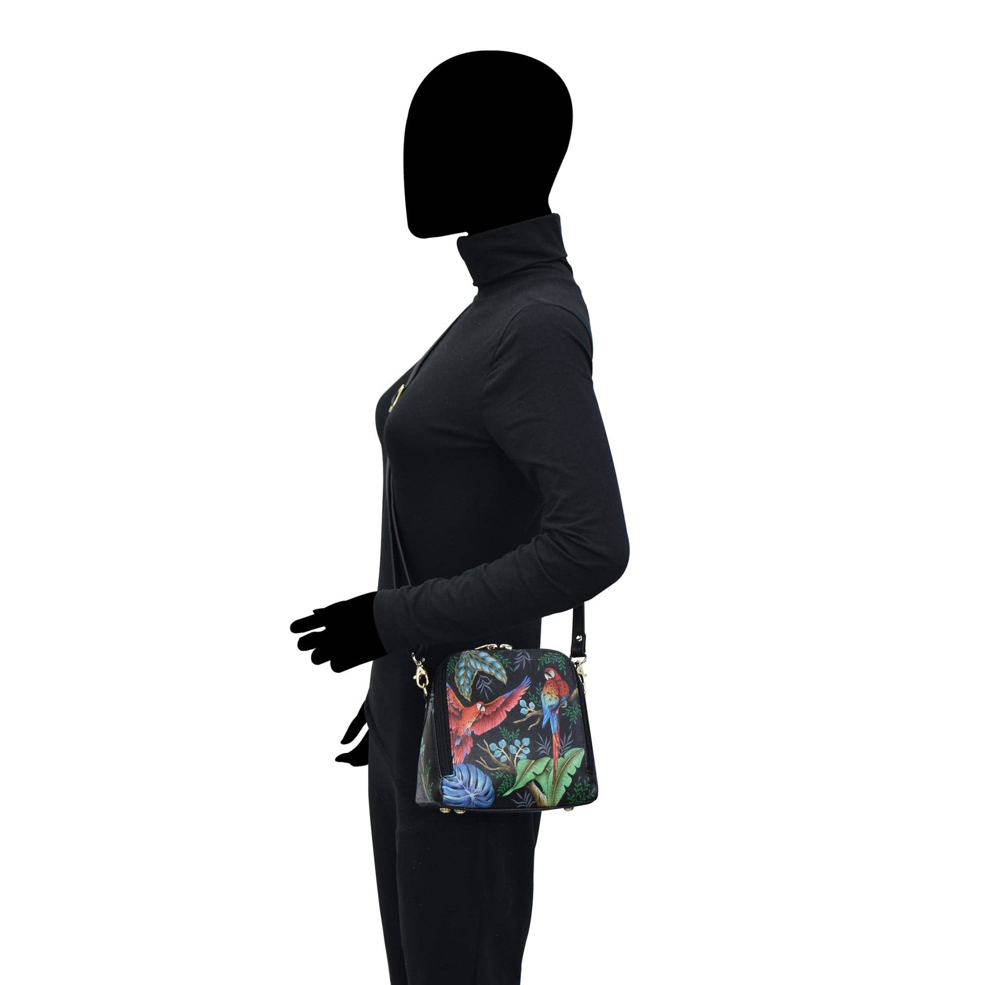 Anuschka | Vanya Lara (USA) - Wholesale Crossbody Bag - Women's - Hand-Painted Leather Zip Around Travel Organizer - 6686