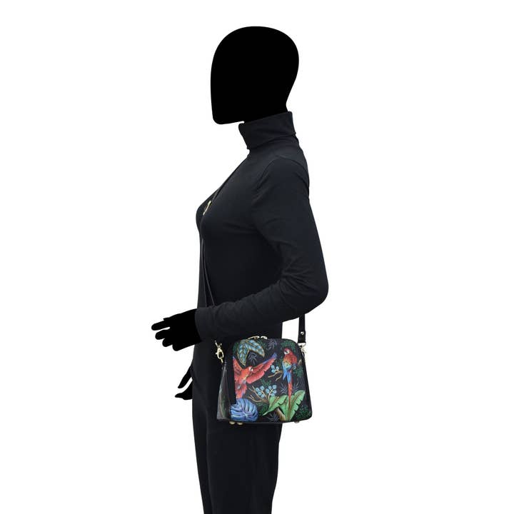 Anuschka | Vanya Lara (USA) - Wholesale Crossbody Bag - Women's - Hand-Painted Leather Zip Around Travel Organizer - 6686