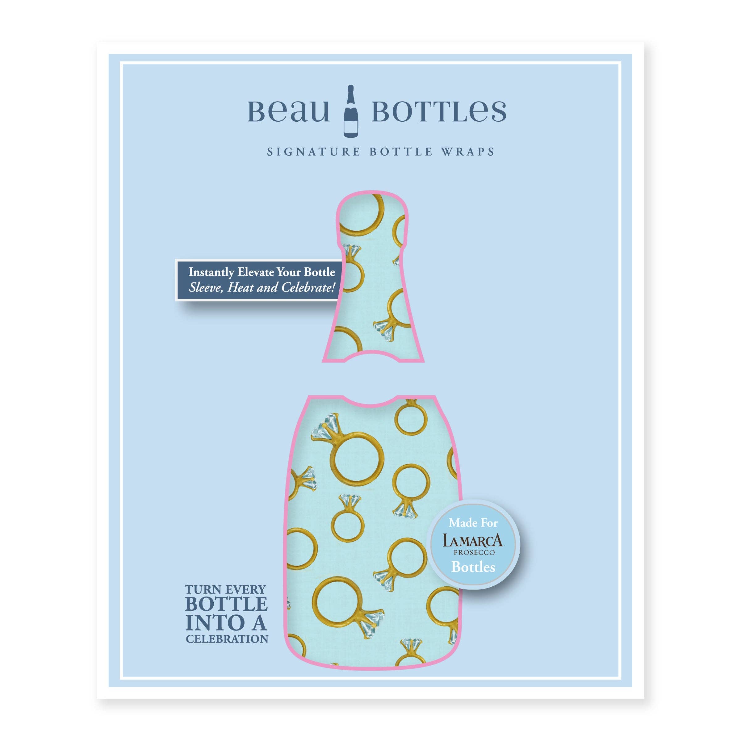 Beau Bottles - Wholesale Wine Gift Bag - Beau Bottles Blue Engagement Ring - Prosecco Collection5