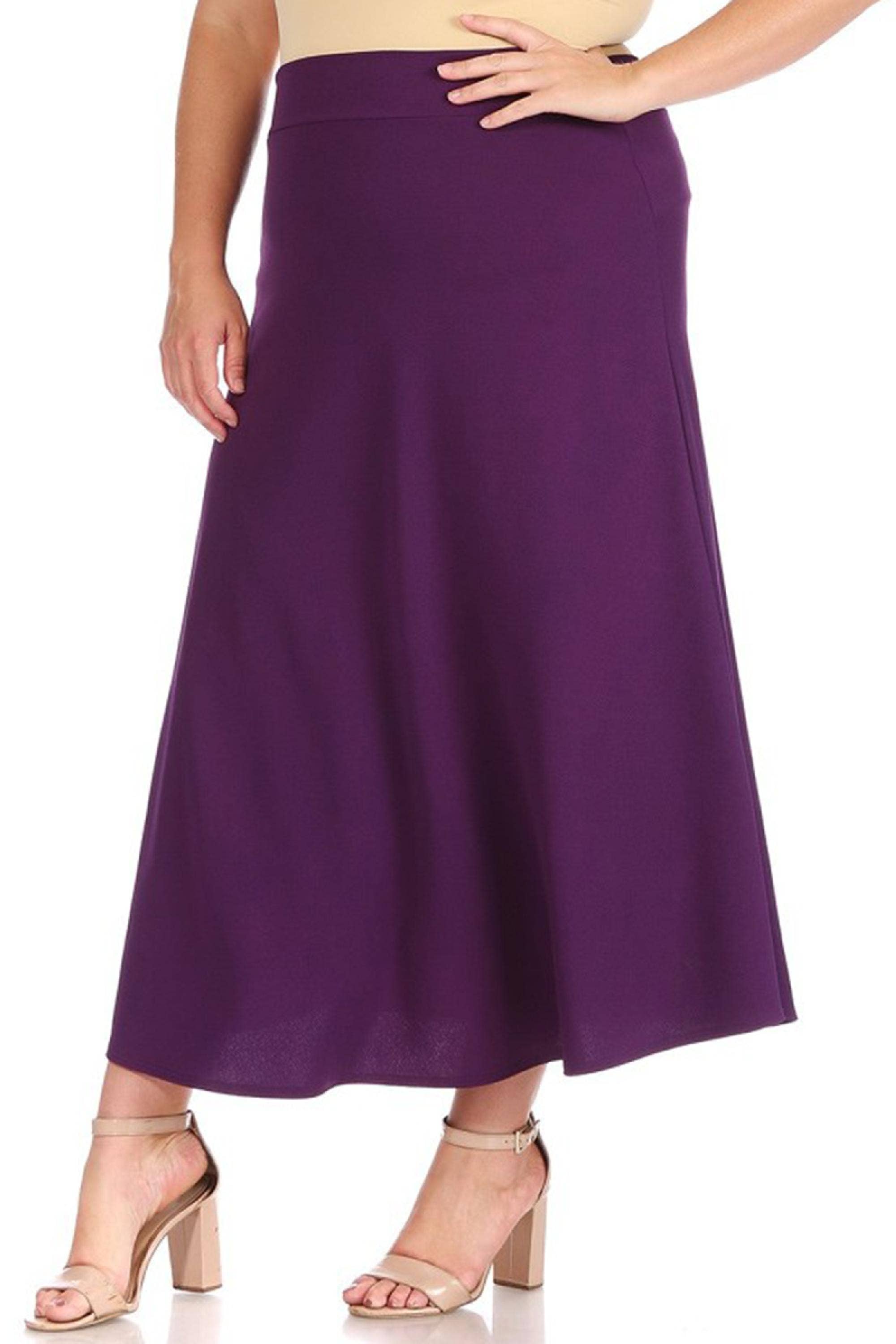 MOA COLLECTION - Wholesale Skirt - Women's - Women's Plus Size Flare A-line Long Skirt19