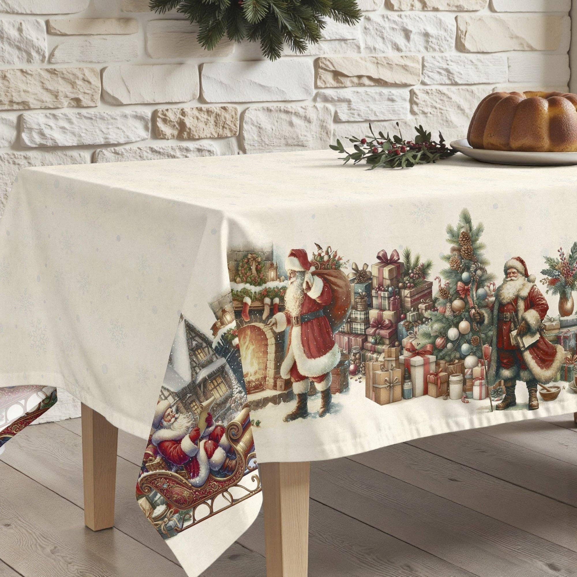 SG HOGAR - Wholesale Tablecloth - Vintage Christmas stain-resistant tablecloth 12251