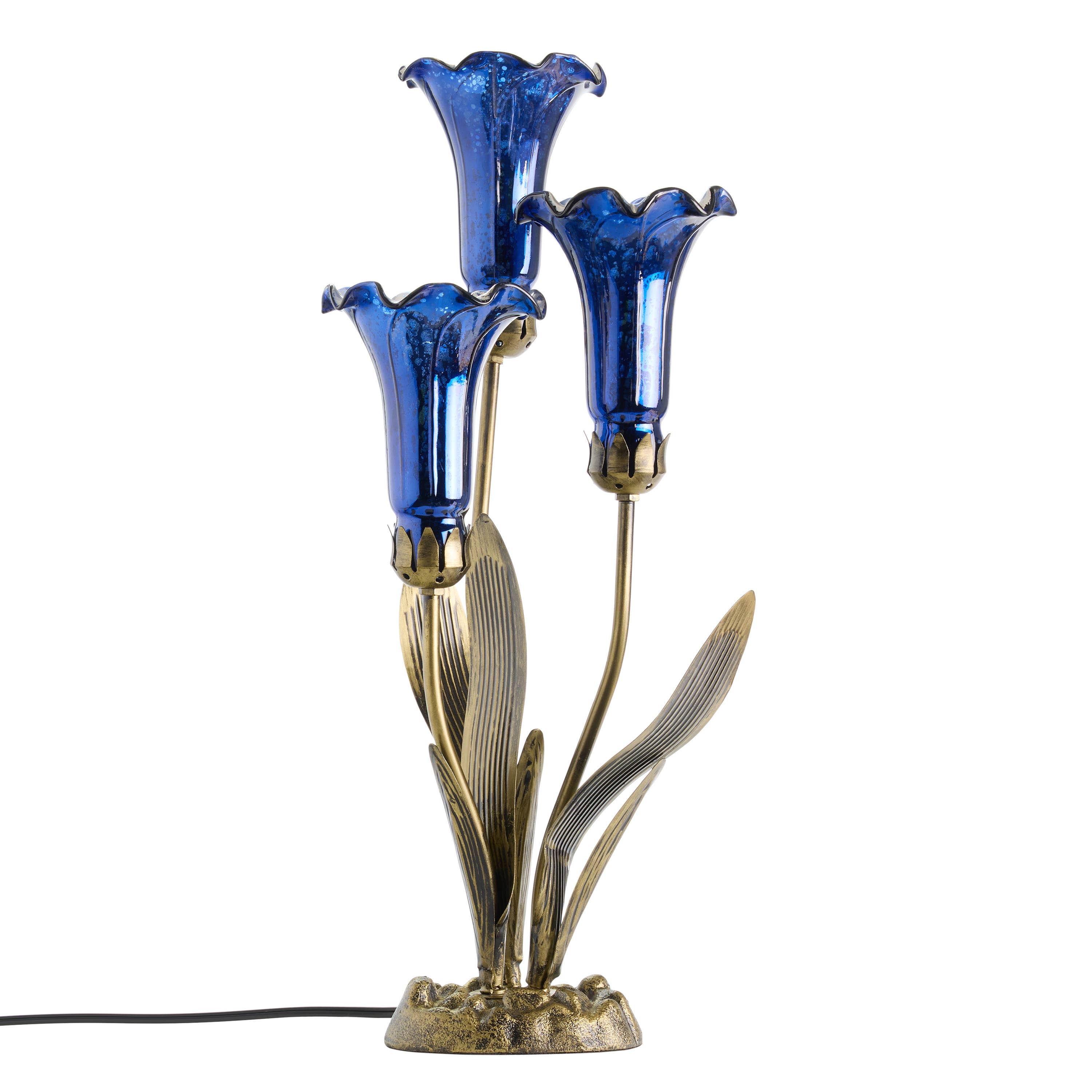 River of Goods - Wholesale Accent/Desk Lamp - 21"H Blue Mercury Glass 3 Lily Uplight Table Lamp7