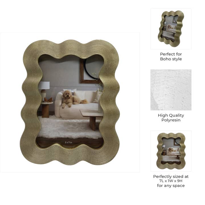 Sagebrook Home - Wholesale Picture Frame - Gold 5x7 in. Polyresin Novelty Squiggle Photo Frame