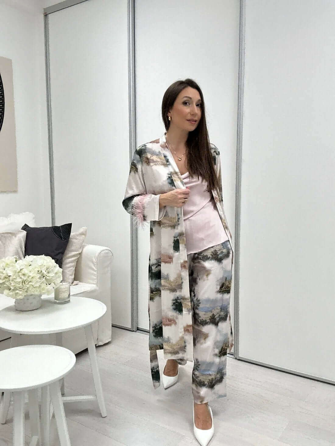 vert Ensemble de pyjama paysage 3 pièces plume en vente sur Faire21