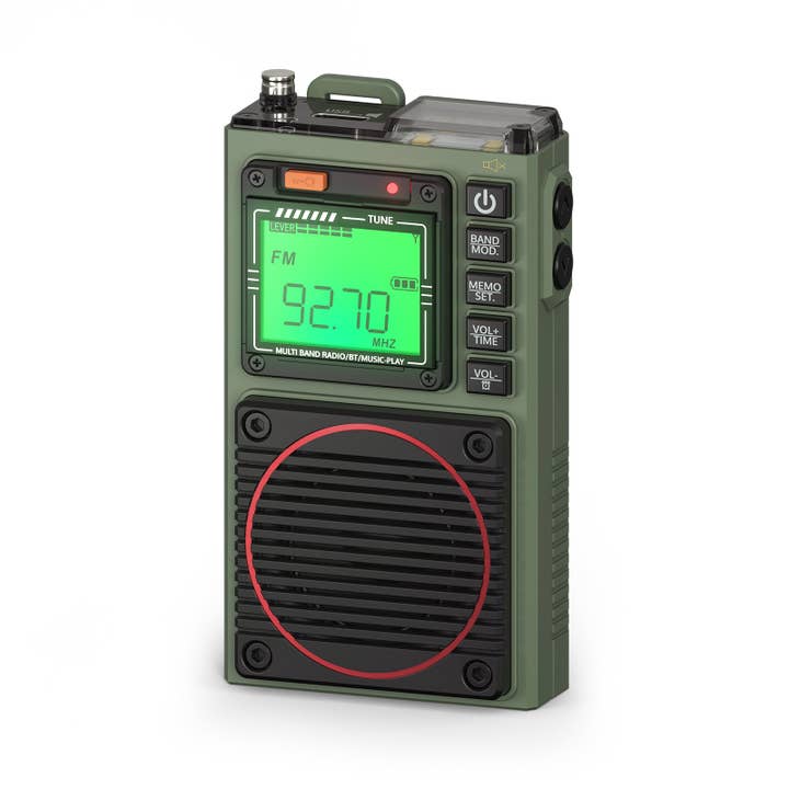 Radioddity - Wholesale Speakers - Raddy RF75A Shortwave Radio | Bluetooth 5.0 APP Control | FM AM VHF SW WB | Type-C Charging | SOS Flashlight