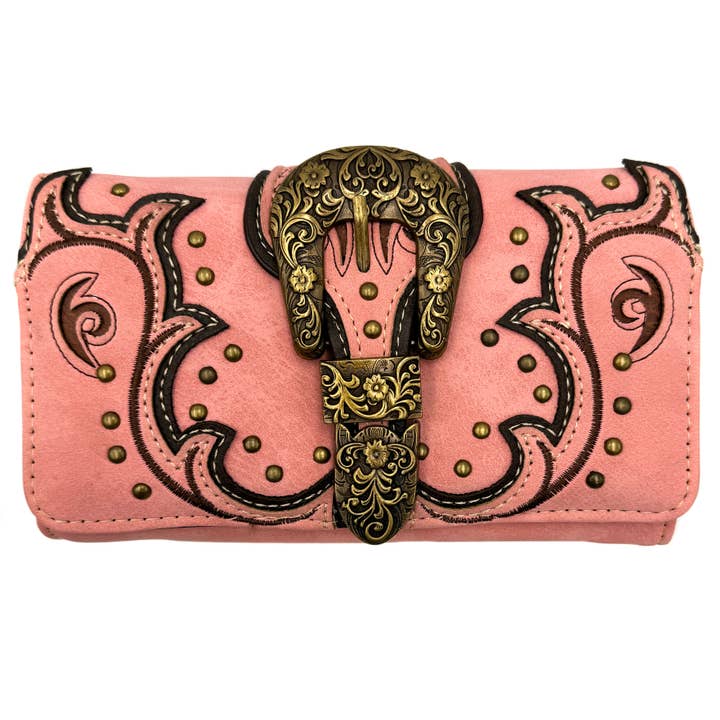 Lunar Deer - Wholesale Wallet - Women's - Bronze Buckle Western Women's Wallet Clutch