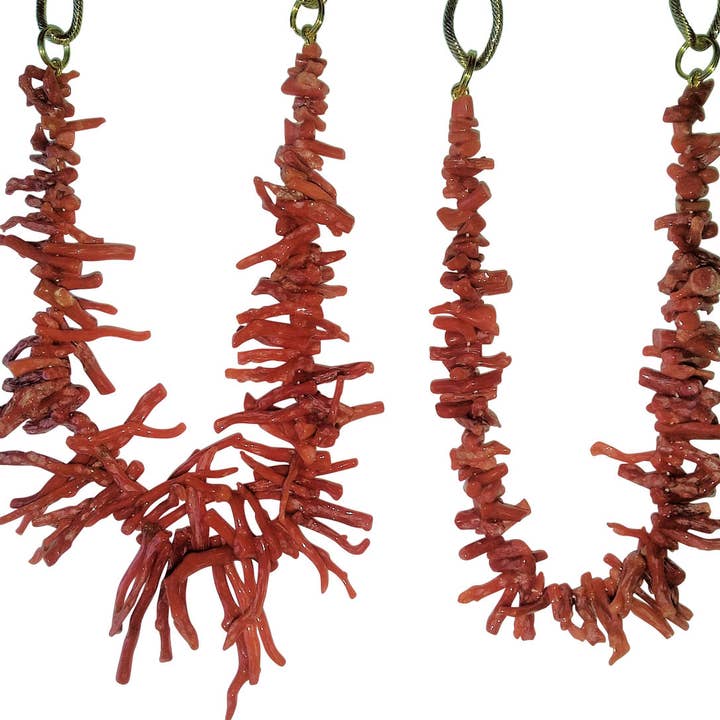 Colares de coral de filial em corrente de ouro ousada por atacado de Jane A Gordon: Jewelry Art Gifts Inspiration