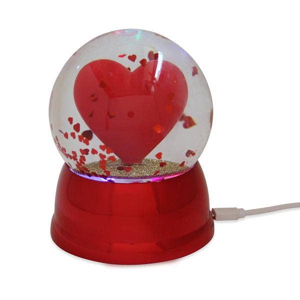 coexs novelty - Wholesale Snow Globe - Red Heart USB Powered Snow Globe