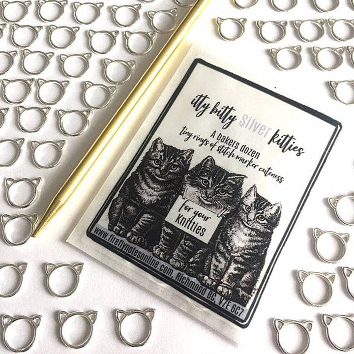 Firefly Notes - Wholesale Knitting/Crochet Supplies - Cat Stitch Markers, Small, Med or Large, Multi Colours, Knitting Gift, as Seen in Vogue Knitting!