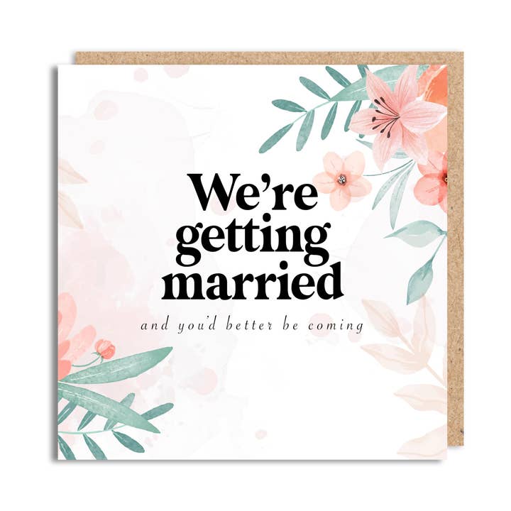 Funny Save The Date Card - 'We're Getting Married' for wholesale by The Buddy Fernandez Card Company