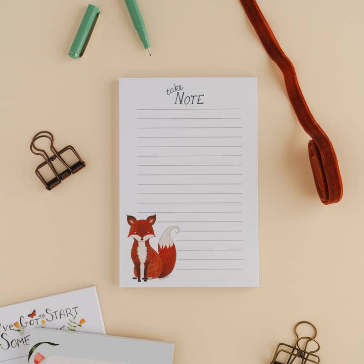 Prenez note - Bloc-notes Mr Fox pour la vente par Tulip Design Company