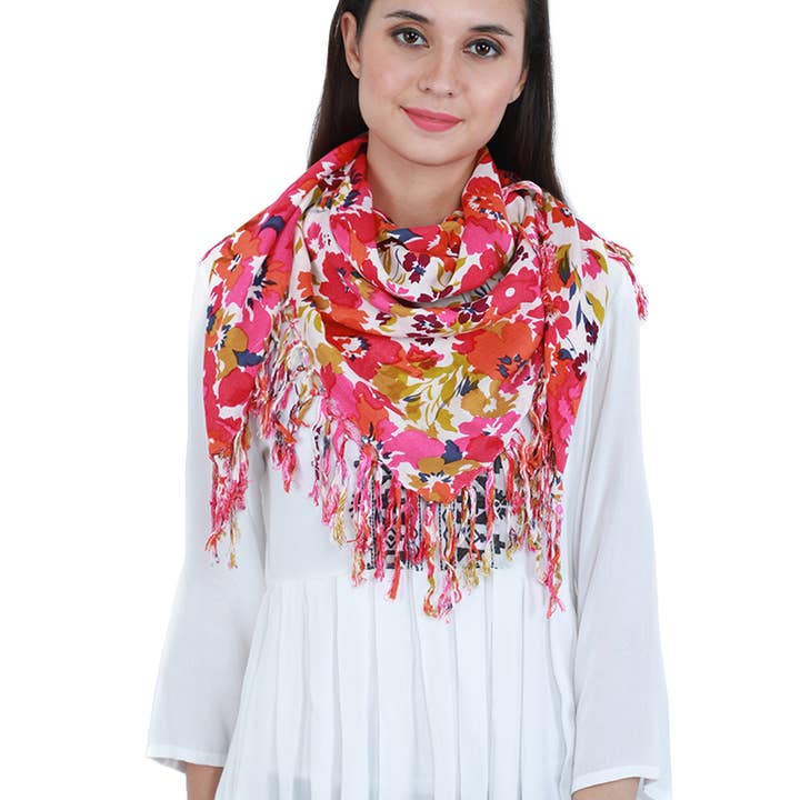 Écharpe bandana légère multicolore à imprimé floral pour la vente par Miniapparels