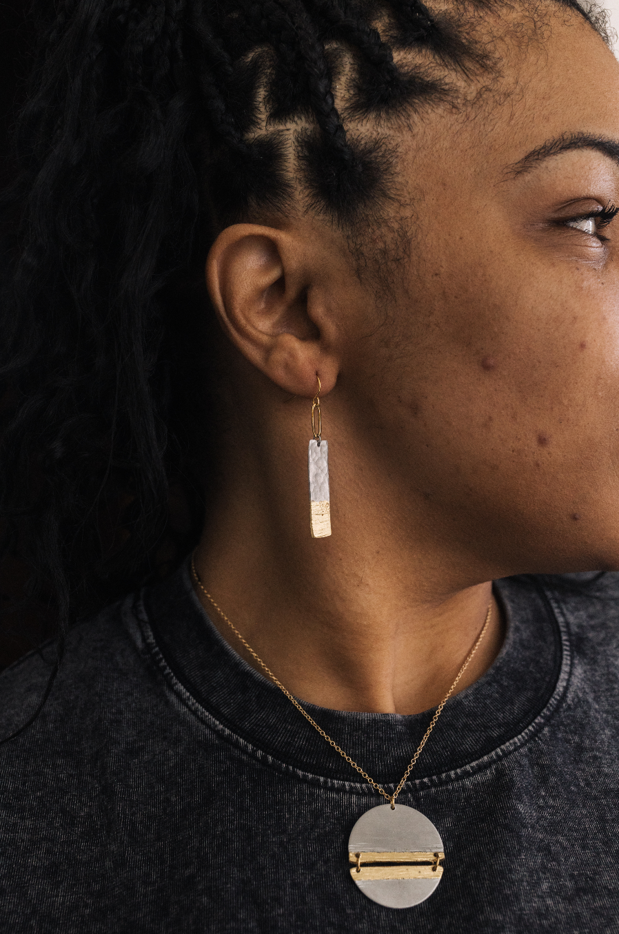 Mend on the Move - Wholesale Dangle Earrings - The Light Ahead Aluminum & Gold Plated Earrings1