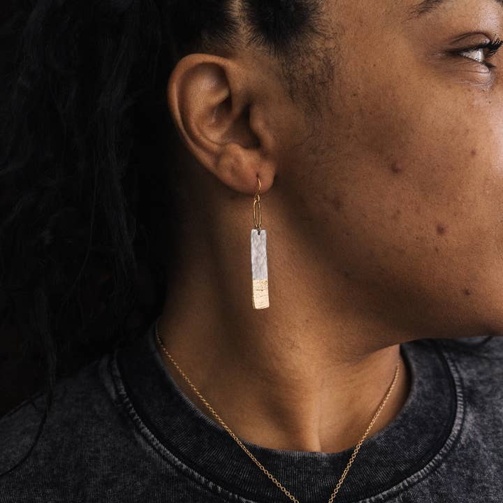 Mend on the Move - Wholesale Dangle Earrings - The Light Ahead Aluminum & Gold Plated Earrings1