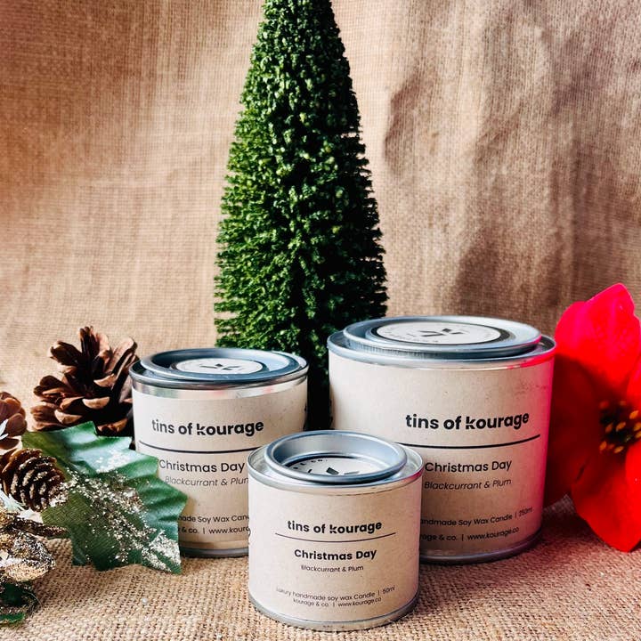 Kourage & co - Wholesale Travel candles - Christmas Candle Tins - Retail Bundle2