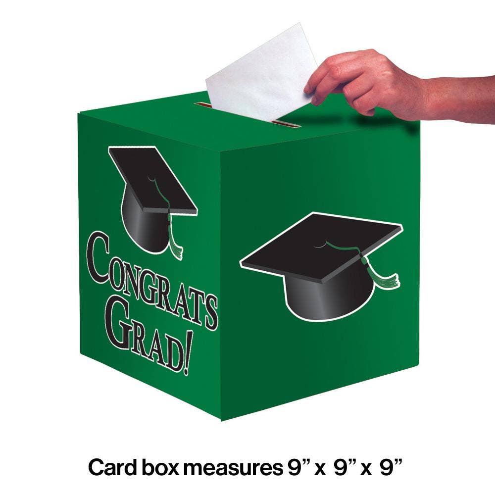 Bulk Party Decor - Wholesale Party Sign/Banner - Bulk Graduation Card Boxes Green (6 per Case)3