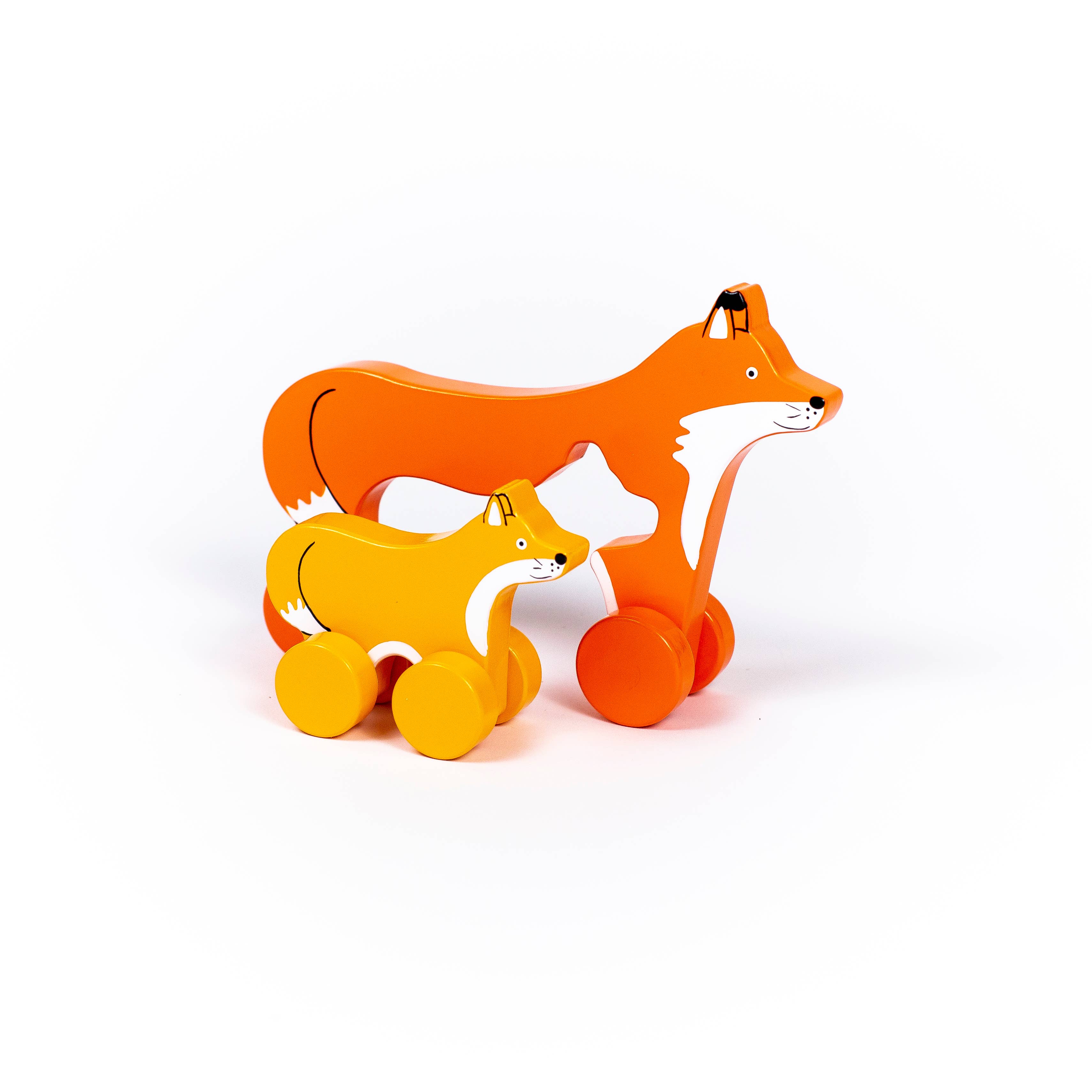 Jack Rabbit Creations - Wholesale Wood Toy - Kids - Fox Big & Little Wooden Roller1