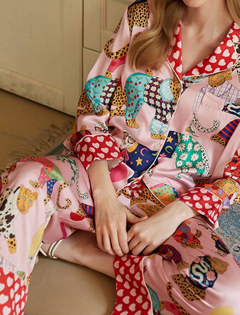 MULTI Playful Animal Print Pajama Set for wholesale on Faire4