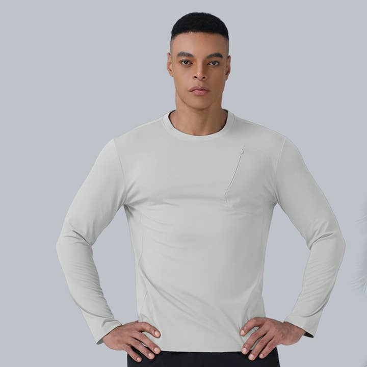 Sodalemon - Wholesale Athletic top – men's - Men Quick-Dry Round-Neck Training Long Sleeve T-Shirt10