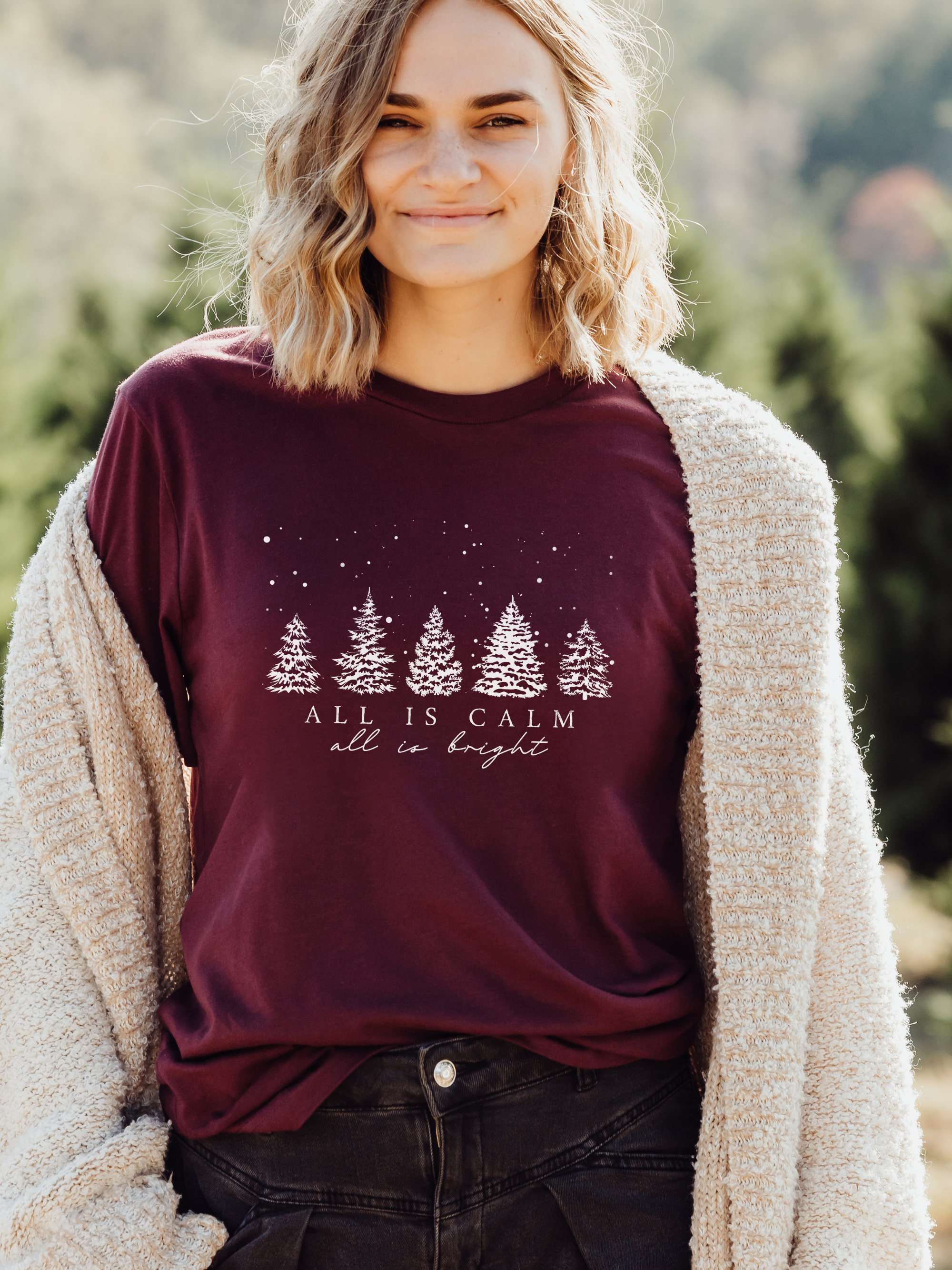 Scripted Pearl - Wholesale T-Shirt (Graphic) - Women's - Christian Tshirts, Christmas T Shirts, Silent Night14