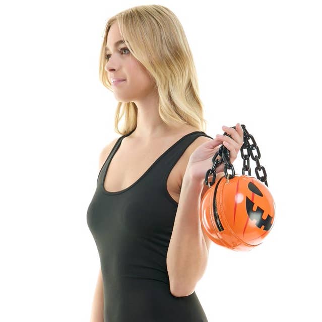 Orange Evil Pumpkin Chain Purse for wholesale by KBW Global Corp.