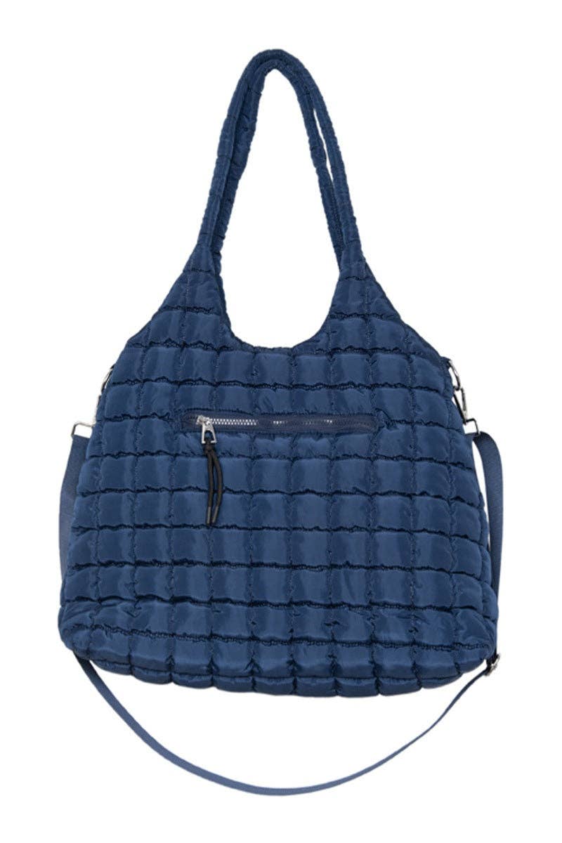 Navy Rectangular Wholesale Puffer Bag for wholesale on Faire2