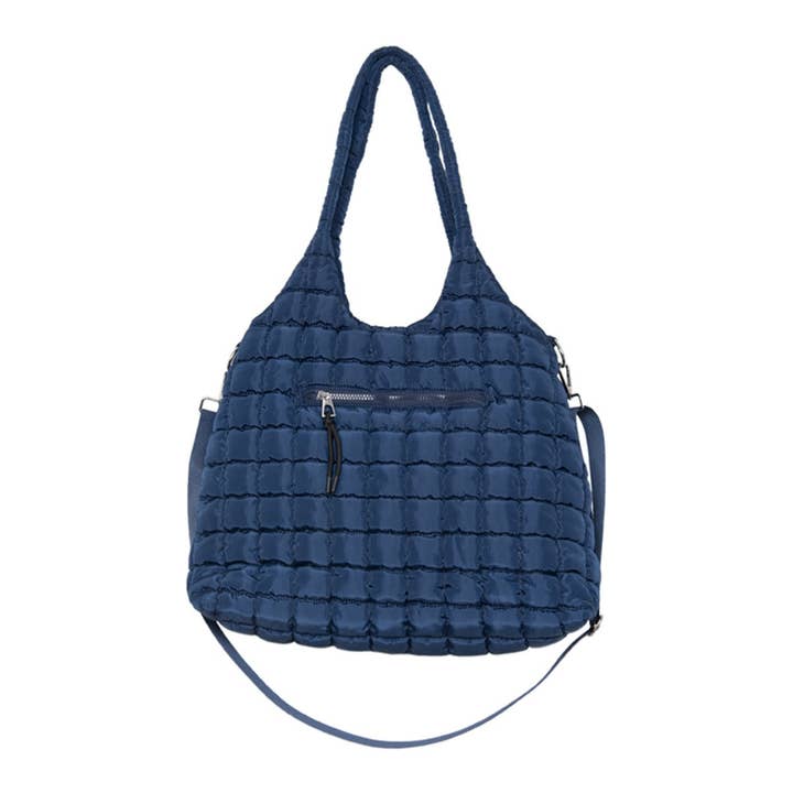 Navy Rectangular Wholesale Puffer Bag for wholesale on Faire2