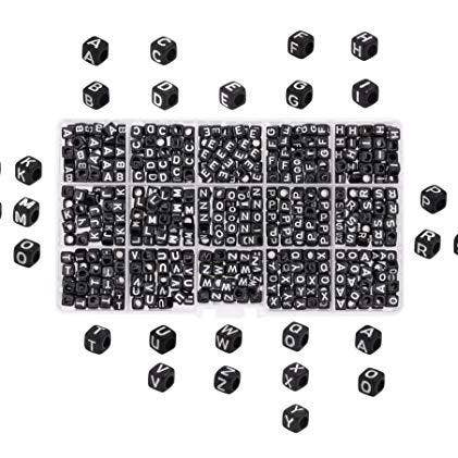 Mandala Crafts - Wholesale Beads - Mandala Crafts Letter Alphabet Pony Bead Set for Bracelet, Rave Kandi Jewelry Making; 6mm Sorted 600 Bead Letters;2