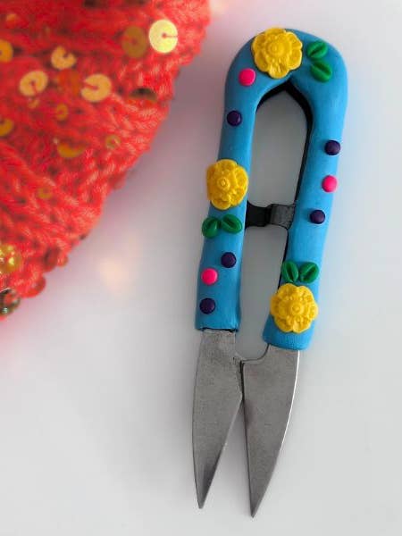 Handmade Sewing Snips. Yarn Cutter. Yellow Floral Clipper. for wholesale by Soft Lavender