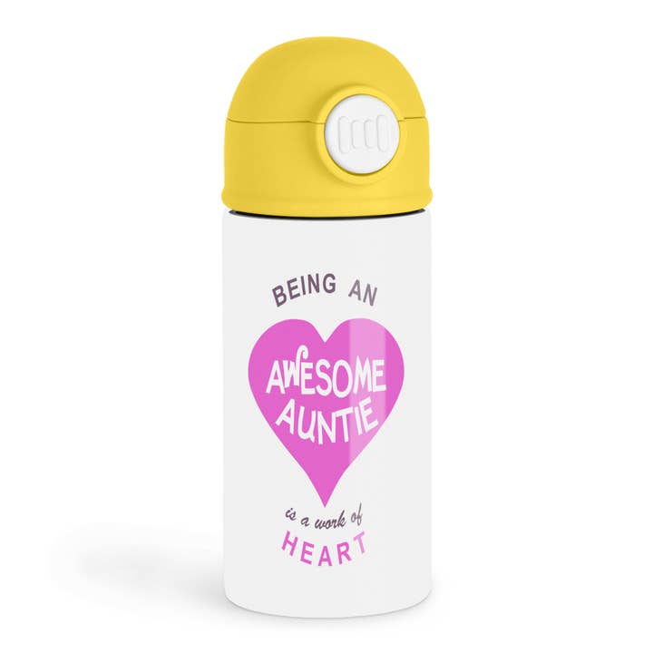 3dRose, Att vara en fantastisk faster/moster är ett hjärtearbete - rosa familjekärleksuttryck, Vattenflaska för barn för wholesale av 3dRose