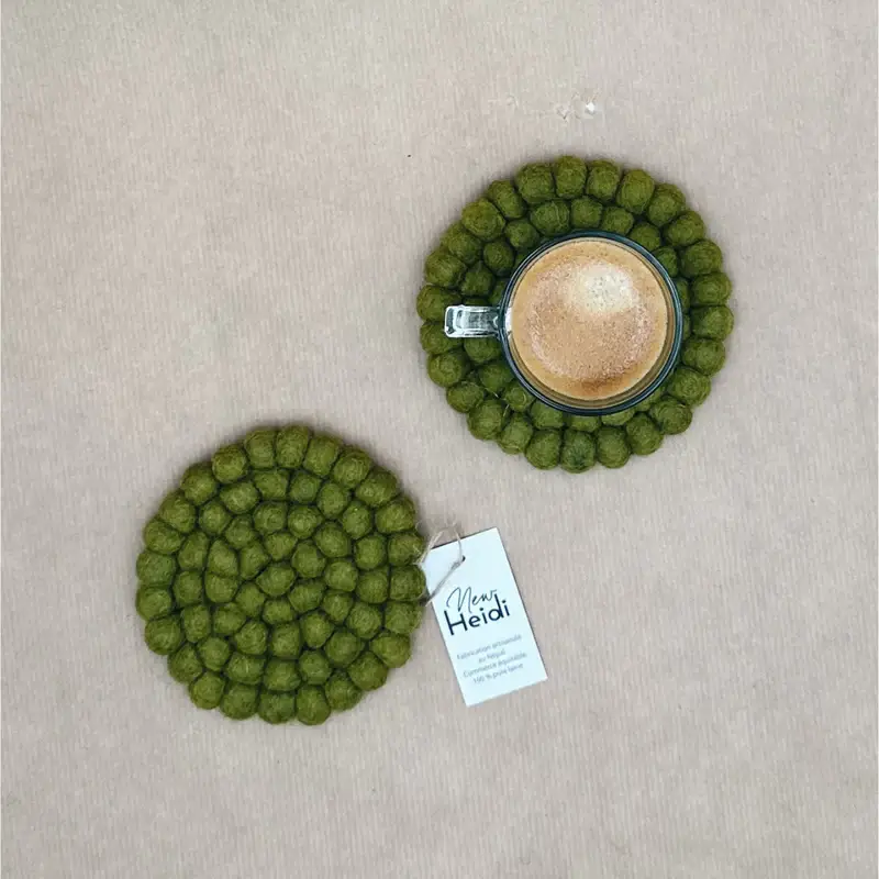 New Heidi - Wholesale Coasters - Set of 2 "ball" felt coasters - New Heidi6