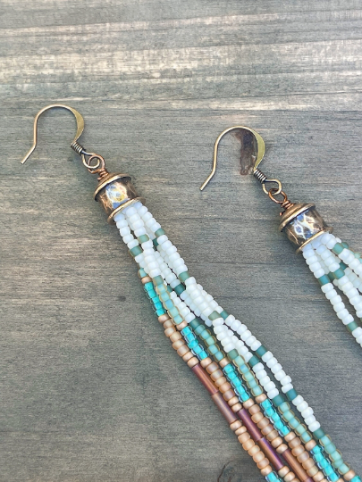 Wild Honey Pie Design - Wholesale Tassel Earrings - Boho Beaded Fringe Earrings, Handwoven Seed Bead Earrings2