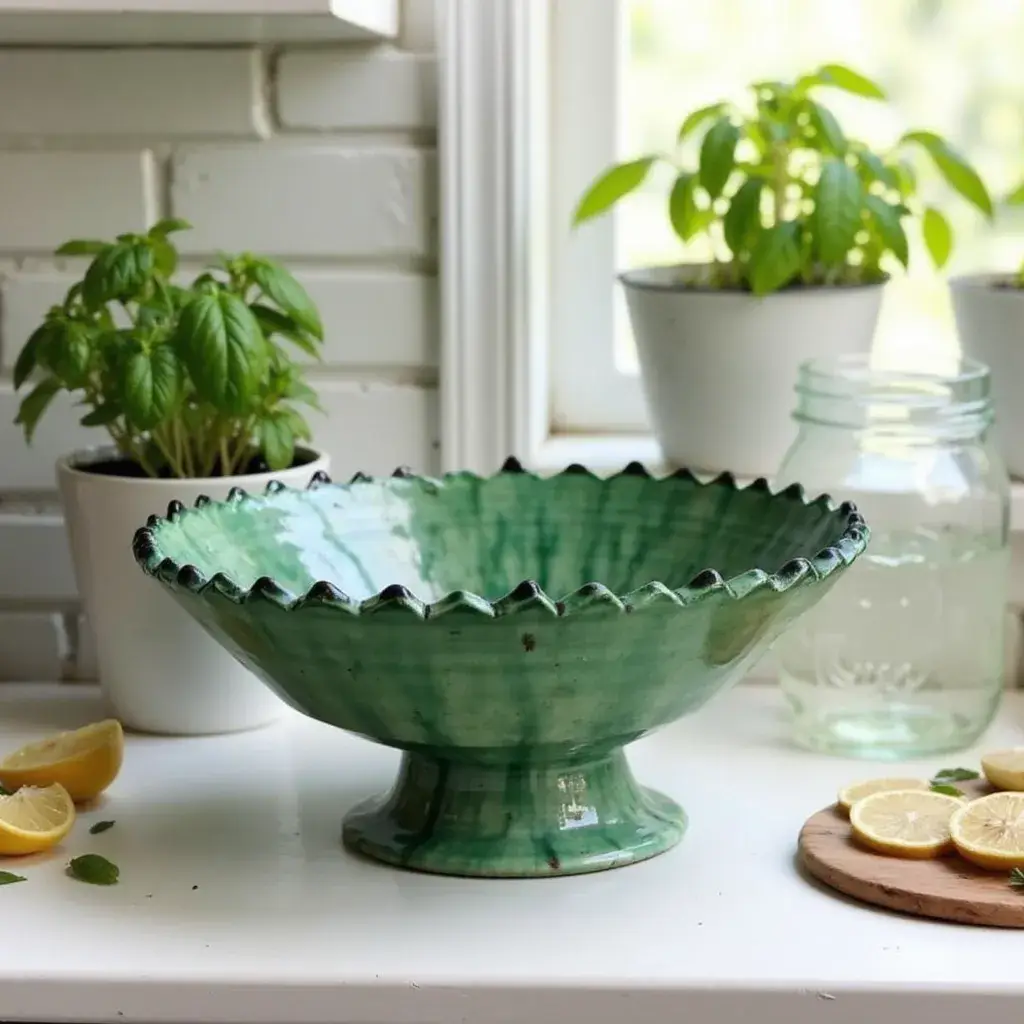 High crafty - Wholesale Decorative Plate/Dish/Bowl - 🌿 Handmade Green Moroccan Pottery Bowls1