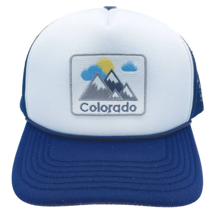 Casquette Trucker Enfant Colorado Montagnes/Nuages CO pour la vente par Hey Mountains