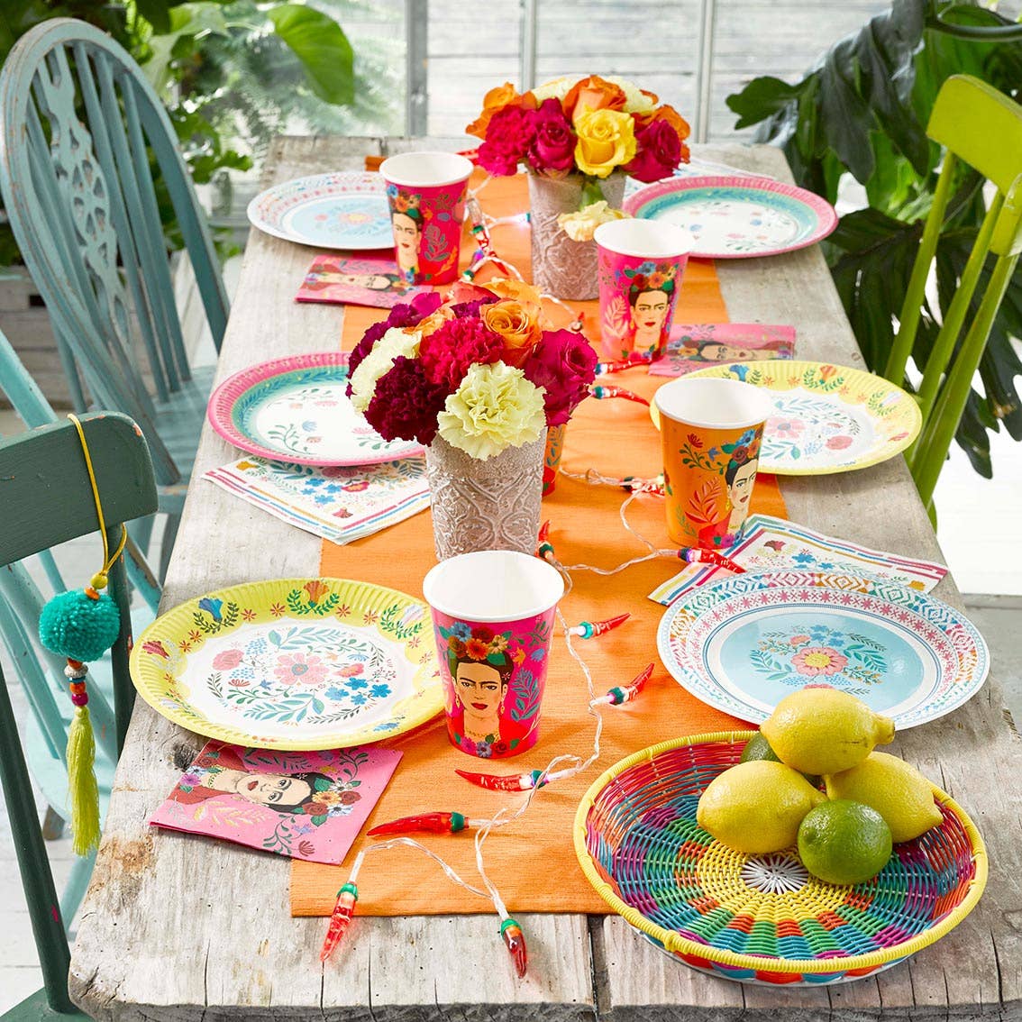 Talking Tables UK – wholesale Disposable napkin – Pink Frida Kahlo Cocktail Napkins | 20 Pack | Summer Party |5