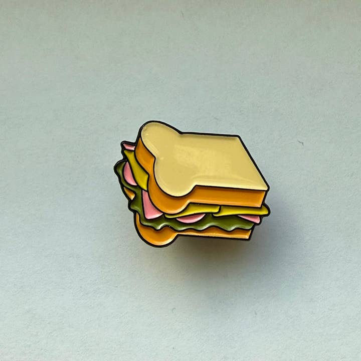 DFT Sandwich Emoji Enamel Pin for wholesale by Deli Fresh Threads