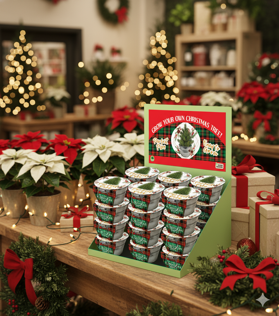 Silver Circle Products - Wholesale Retailer Display - Kids & Baby - Perfect Pines  24 Piece Counter Display Christmas Seed Kit1