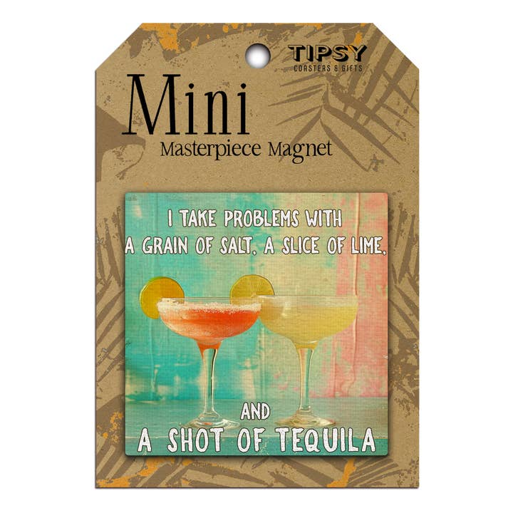 I Take Problems With a Grain of Salt Mini Masterpiece Magnet for wholesale by Tipsy Coasters & Gifts