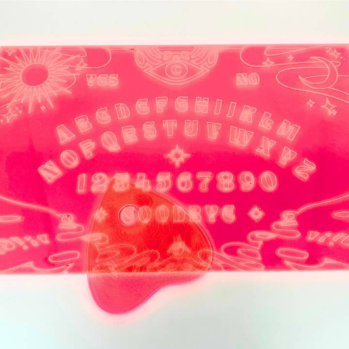 FLUORESCENT PINK // OUIJA BOARD + PLANCHETTE SET for wholesale by Mo McMasters